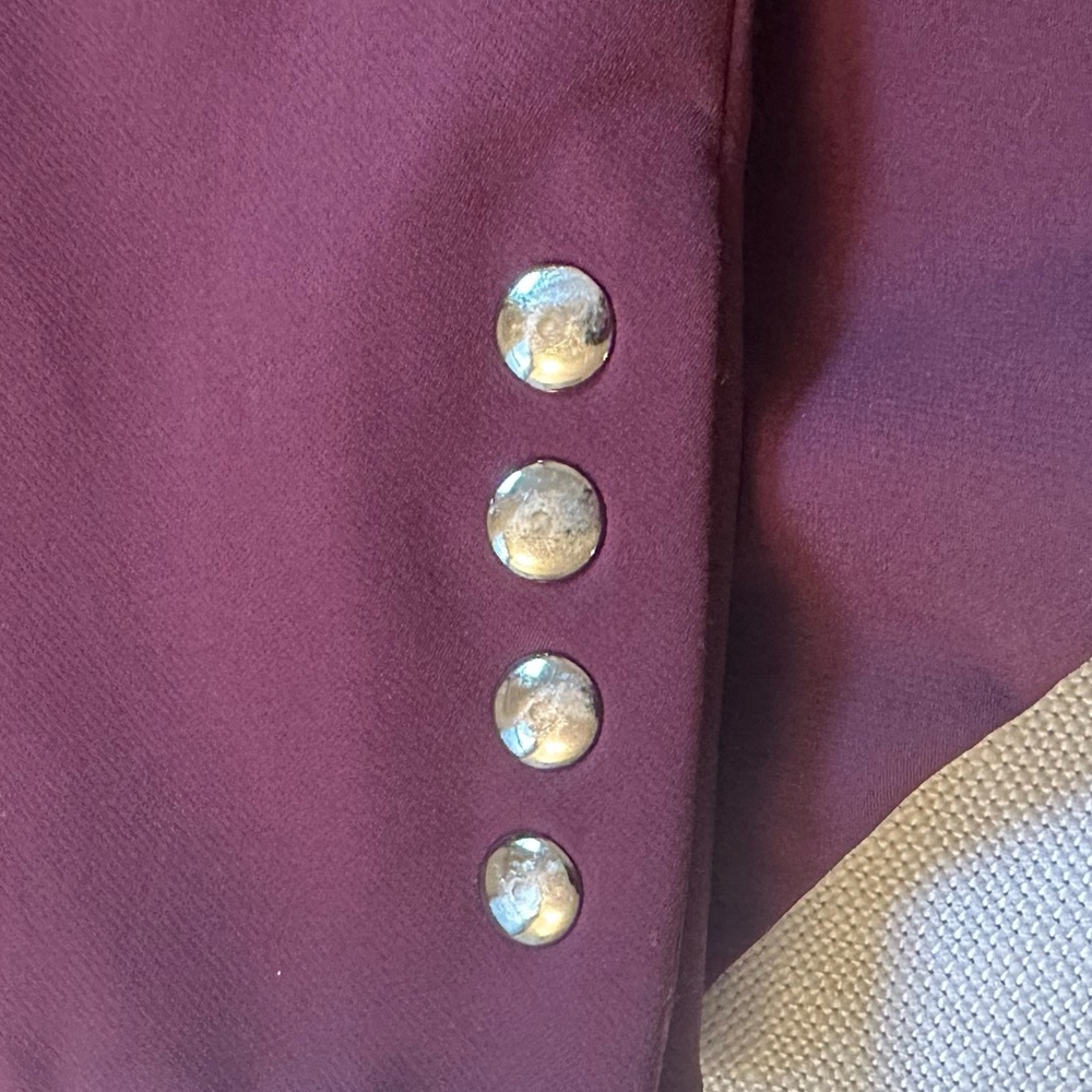Veronica Beard Scuba Knit Blazer in Burgundy Work Ponte Stretch Size 10 - Picture 8 of 10